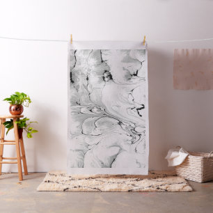 Black and white water texture design, marbling fabric