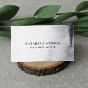 Black and White-Watercolor Abstract Professional B Business Card