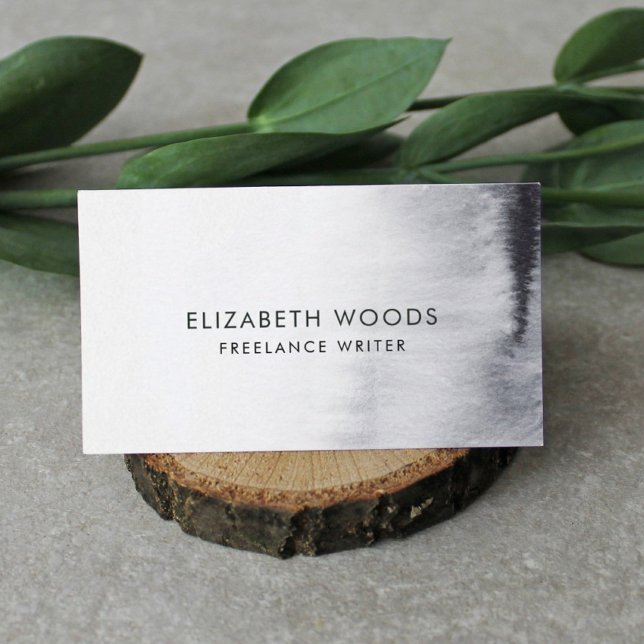 Black and White-Watercolor Abstract Professional B Business Card (Creator Uploaded)
