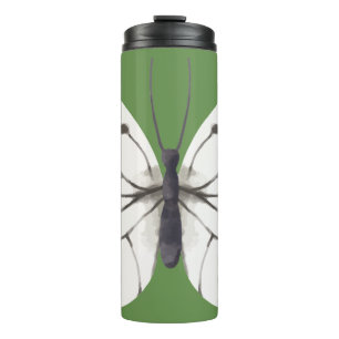 Black and White Watercolor Butterfly Thermal Tumbler