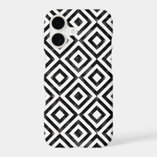 Black and White Watercolor Diamond Pattern