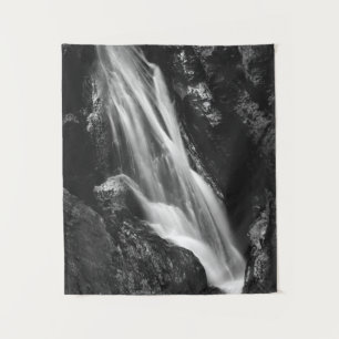 Black and white waterfall in Hell Gorge, Slovenia Tapestry