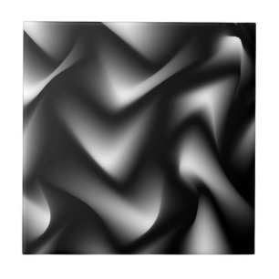 Black and White Wave Design Tile