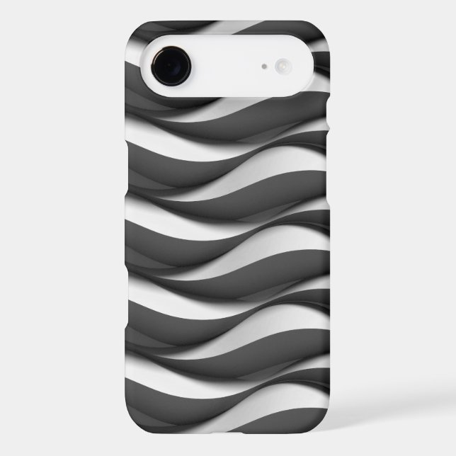 black and white wave pattern Case-Mate iPhone case (Back)