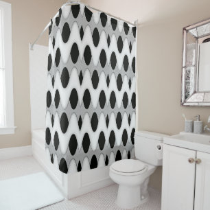 Black and White Wave Shower Curtain