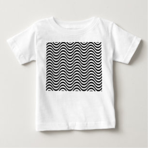 Black and White Waves Baby T-Shirt