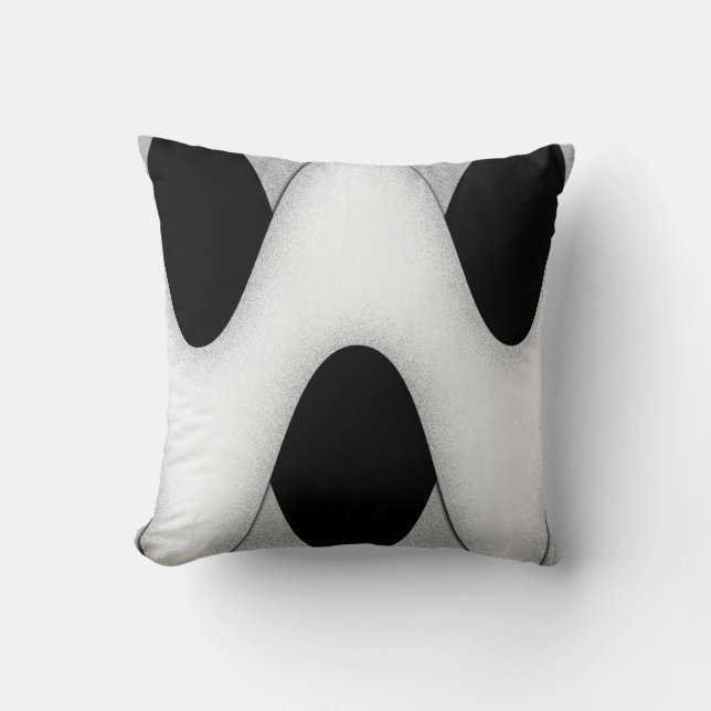 Black and White Waves Cushion (Front)