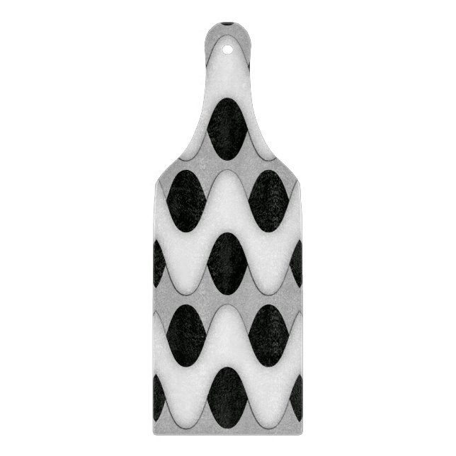 Black and White Waves Cutting Board (Front)