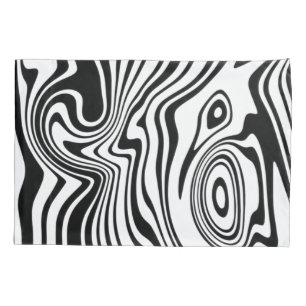 Black and White Waves Pillow Case - Choose Colour