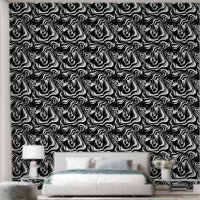 Black And White Wavy Abstract Op Art,