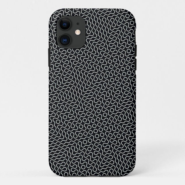 Black and White Wavy Lines Design Case-Mate iPhone Case (Back)