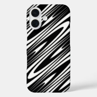 black and white wavy seamless organic pattern iPhone 16 case