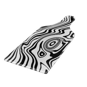 Black and White Wavy Striped Cutting Board