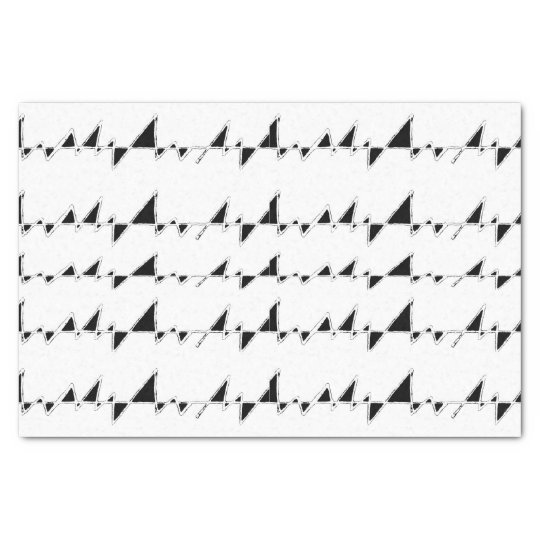 Black and White Wavy Stripes Pattern Tissue Paper