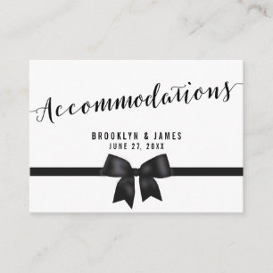 Black And White Wedding Accommodation Cards