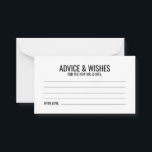 Black and White Wedding Advice and Wishes Card<br><div class="desc">Add a personal touch to your wedding with a modern black and white wedding advice and wishes card.
This advice card features title and details in black bold sans serif font style on white background.

Perfect for wedding,  baby shower,  birthday party,  bachelorette party and any special occasions.</div>