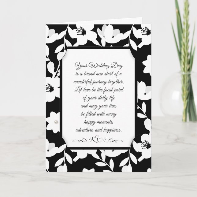 Black and White Wedding  Card (Front)