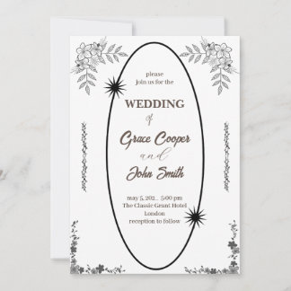Black and White wedding card design