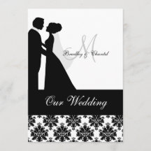Black and White Wedding Couple Wedding Invitation