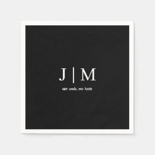 Black and White Wedding Customisable Text Napkin