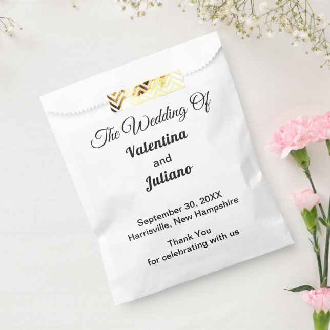 Black and White Wedding Favor Bags (Sealed)