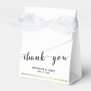 Black And White Wedding Favour Boxes Thank You Gol