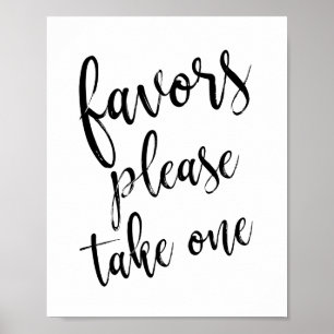 Black and White Wedding Favours 8x10 Sign