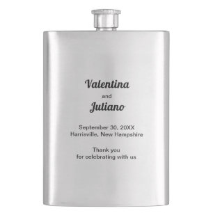 Black and White Wedding Flask