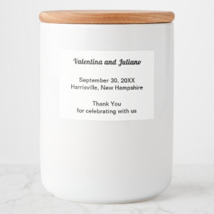 Black and White Wedding Food Favour Label