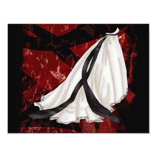 Black and White Wedding Gown Card