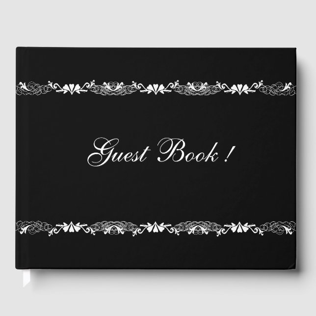 Black and White Wedding  Guest Book (Front)