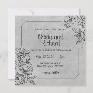Black and White Wedding Invitation