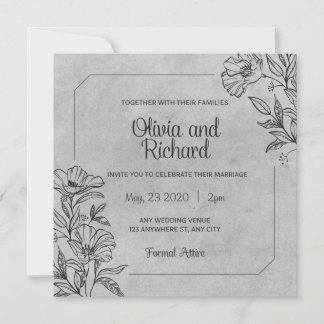 Black and White Wedding Invitation
