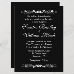 Black and White Wedding Invitation