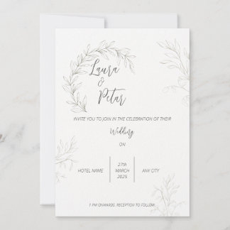 Black and white wedding invitation