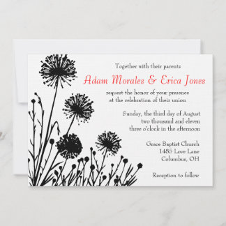 Black and white wedding invitation