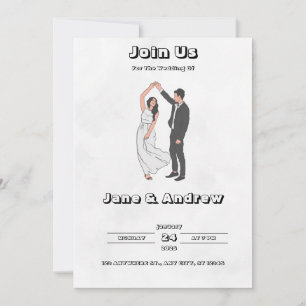 Black and White Wedding invitation