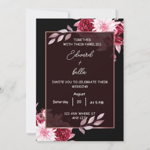 black and white wedding invitation