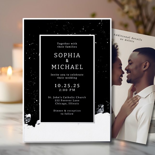 Black and White Wedding Invitation Photo Template (Creator Uploaded)