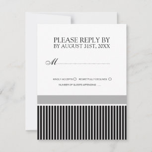 Black and White Wedding Invitation RSVP Cards