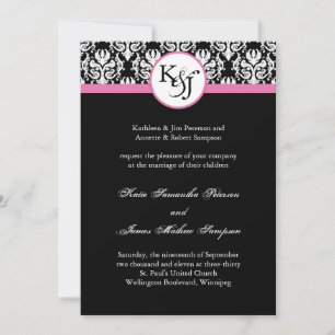 Black and White Wedding Invitation Template