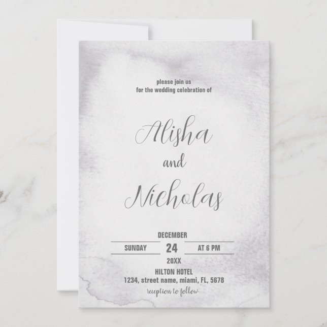 Black and White Wedding Invitations (Front)