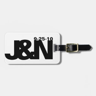 Black And White Wedding Luggage Tag