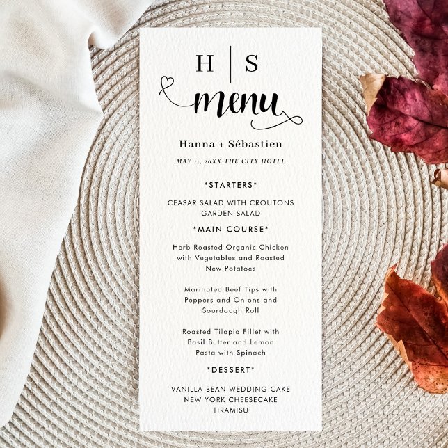 Black and White Wedding Menu (Creator Uploaded)
