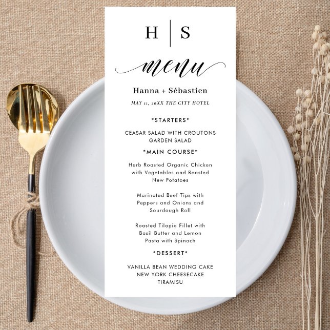 Black and White Wedding Menu (Creator Uploaded)