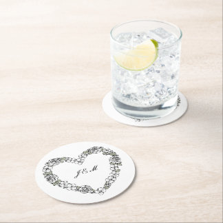 Black and White Wedding Paper Coasters