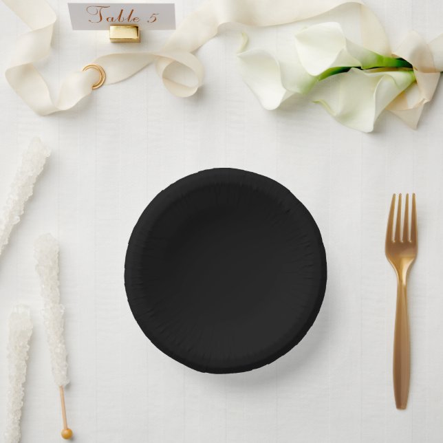 Black and White Wedding Paper Plate (Wedding)