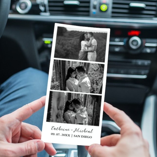Black and white Wedding Photo booth strip frame  Save The Date (Creator Uploaded)