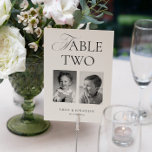 Black and White Wedding Photo Bride and Groom Table Number<br><div class="desc">Add timeless elegance to your reception with these Personalized Black and White Wedding Photo Table Number cards. Designed for a refined celebration, these wedding table numbers combine classic style with meaningful photos. Perfect for couples searching for wedding table number ideas, this wedding table number design blends vintage charm with modern...</div>