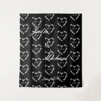 Black and White Wedding Photobooth Tapestry